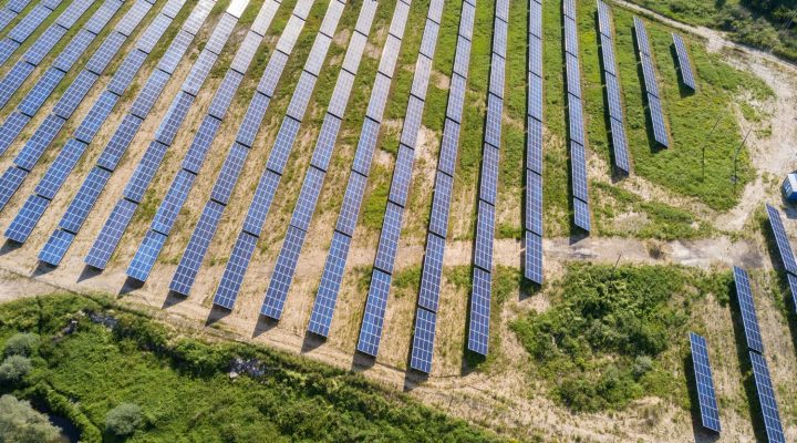 Ile jest farm fotowoltaicznych w Polsce? Tysiące! Na zdjęciu jedna z takich farm.